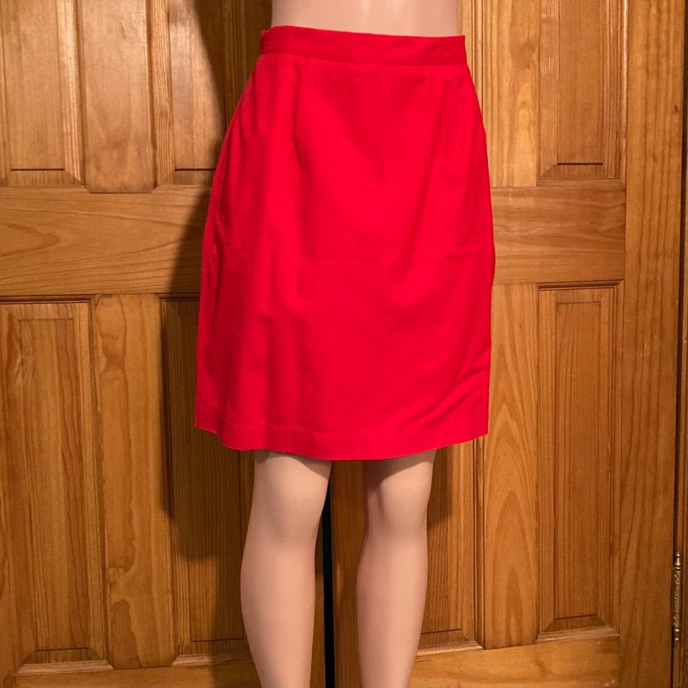 NWT Lorianna Vintage 90s Skirt Lined Career Midi Red Size 16
